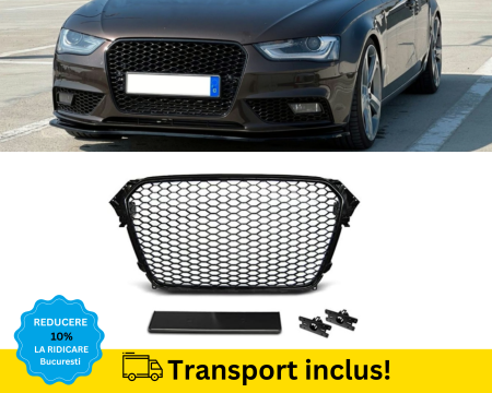 A4 B8.5 2011-2015 - Grila Radiator Audi A4 B8.5 2011-2015 Fagure Negru lucios