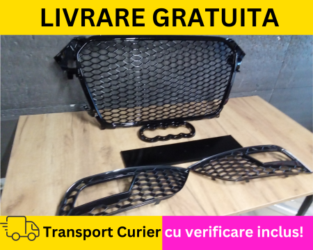 Grile RS Fagure Negru lucios Radiator Bara fata Audi A4 B8.5 2011-2015 [3]