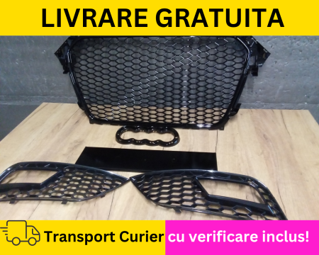 Grile RS Fagure Negru lucios Radiator Bara fata Audi A4 B8.5 2011-2015 [2]