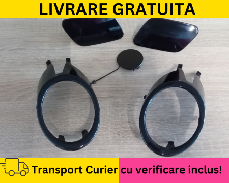 A4 B7 2004-2007 - Inele ornamente proiectoare Capace spalator faruri Bara fata Audi A4 B7 2004-2007 LZ9Y LY9B LZ9W Negru la culoare VOPSITE