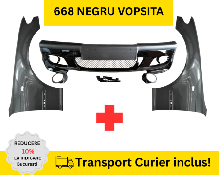 SERIA 3 E46 1998-2005 - Pachet Bara, Aripi fata M-Tech BMW Seria 3 E46 Sedan Touring FSL 2001-2005 668 NEGRU LUCIOS la culoare VOPSITA