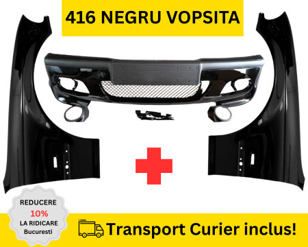 SERIA 3 E46 1998-2005 - Pachet Bara, Aripi fata M-Tech BMW Seria 3 E46 Sedan Touring NFL 1998-2001 416 NEGRU CARBON la culoare VOPSITA