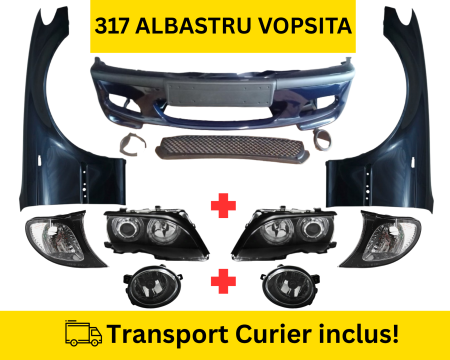 Pachet Bara, Aripi, Fauri, Proiectoare fata M-Tech BMW Seria 3 E46 Sedan Touring FSL 2001-2005 317 ALBASTRU la culoare VOPSITA