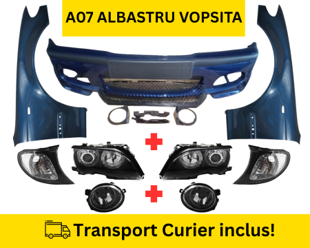 SERIA 3 E46 1998-2005 - Pachet Bara, Aripi, Fauri, Proiectoare fata M-Tech BMW Seria 3 E46 Sedan Touring FSL 2001-2005 A07 ALBASTRU la culoare VOPSITA