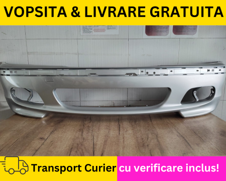 SERIA 3 E46 1998-2005 - Bara fata Pachet M-Tech vopsita 354 GRI BMW Seria 3 E46 Sedan Touring fara ornamente grile 1998-2005