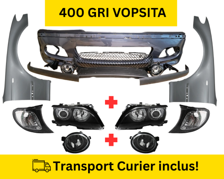 SERIA 3 E46 1998-2005 - Pachet Bara, Aripi, Fauri, Proiectoare fata M-Tech BMW Seria 3 E46 Sedan Touring FSL 2001-2005 400 GRI la culoare VOPSITA