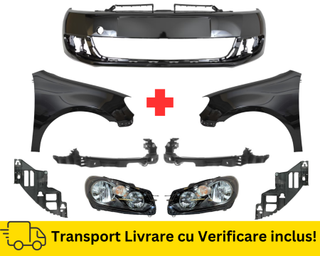 GOLF 6 VI 2008-2012 - Pachet Bara, Aripi, Suporti, Faruri, fata VW Golf 6 VI Hatchback 2008-2012 Simpla LC9X Negru VOPSITE