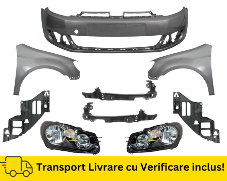 GOLF 6 VI 2008-2012 - Pachet Bara, Aripi, Suporti, Faruri, fata VW Golf 6 VI Hatchback 2008-2012 Simpla LA7T Gri VOPSITE