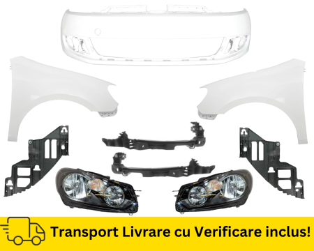 GOLF 6 VI 2008-2012 - Pachet Bara, Aripi, Suporti, Faruri, fata VW Golf 6 VI Hatchback 2008-2012 Simpla LB9A Alba VOPSITE