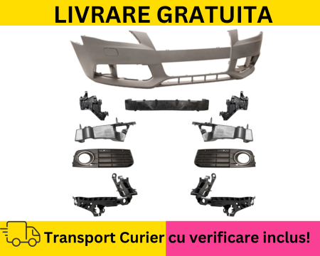 AUDI - Pachet Bara fata cu suporti Audi A4 B8 cu spalator far 2007-2011 10PIESE Grunduita NEVOPSITA