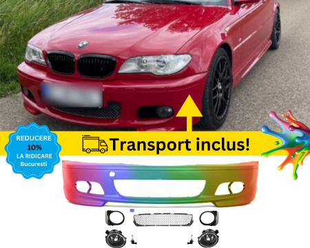 SERIA 3 E46 COUPE CABRIO - Pachet Bara fata M-Tech BMW Seria 3 E46 Coupe Cabrio 1998-2006 Rosu vopsita