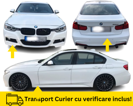 SERIA 3 F30 F31 2011-2017 - Bodykit Pachet Exterior M Bara fata, spate, praguri, proiectoare, grile BMW Seria 3 F30 2011-2017 300 ALBA la culoare VOPSITE