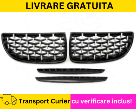 Set Grile Bara fata Nari Tip diamant BMW Seria 3 E90 E91 2005-2008