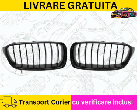 SERIA 3 F30 F31 2011-2019 - Grile Nari Bara fata BMW seria 3 F30 F31 2011-2017 Negru lucios