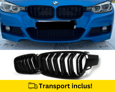 SERIA 3 F30 F31 2011-2017 - Set Nari duble Bara fata BMW seria 3 F30 F31 2011-2017 Negru lucios