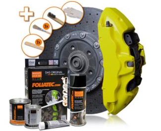 PRODUSE INTRETINERE - Set Vopsea pentru etrier frana Galben Neon FOLIATEC