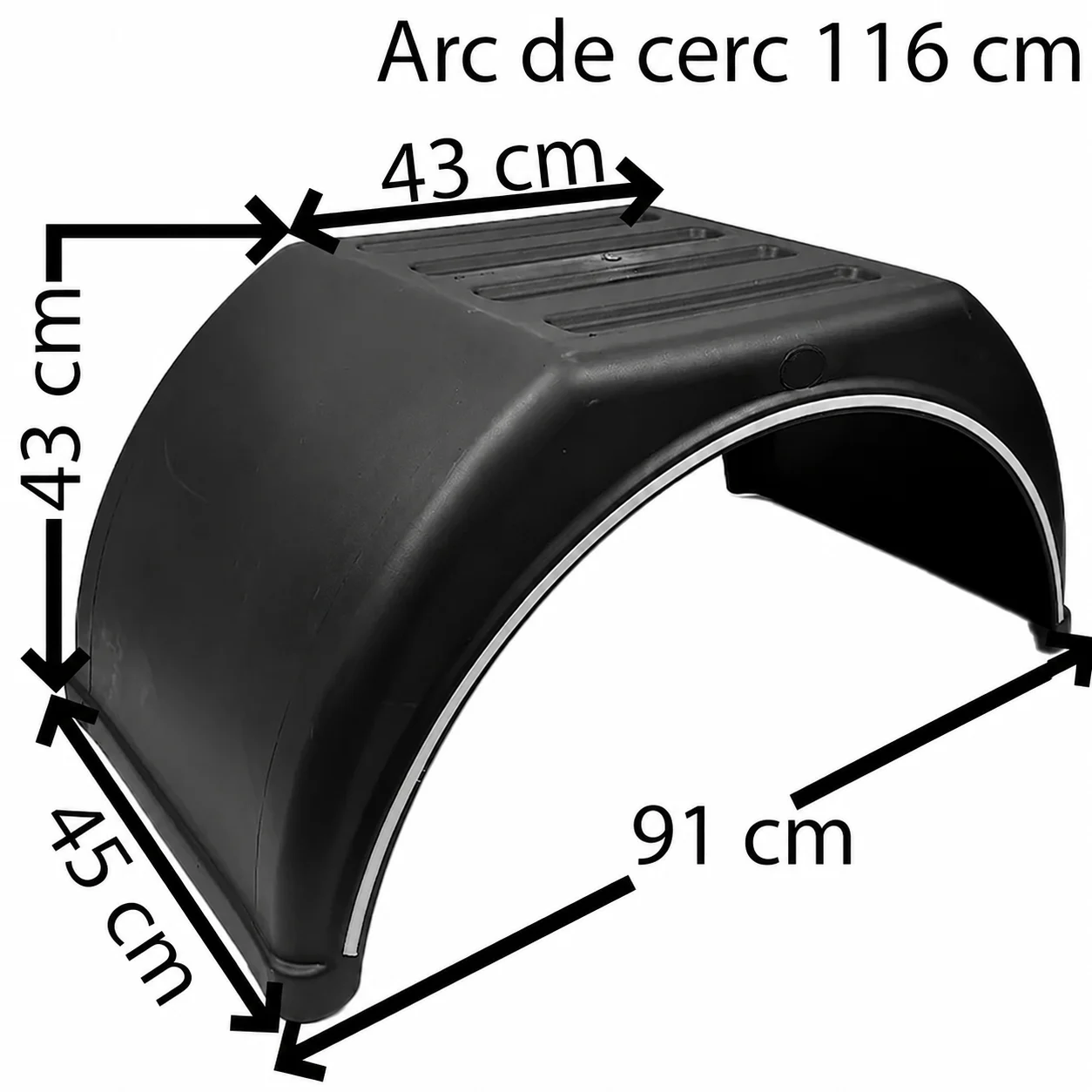 Aripă Semiremorcă Plastic 450×1470mm Bază 910mm Negru | CARGO-MUD-20 [2]