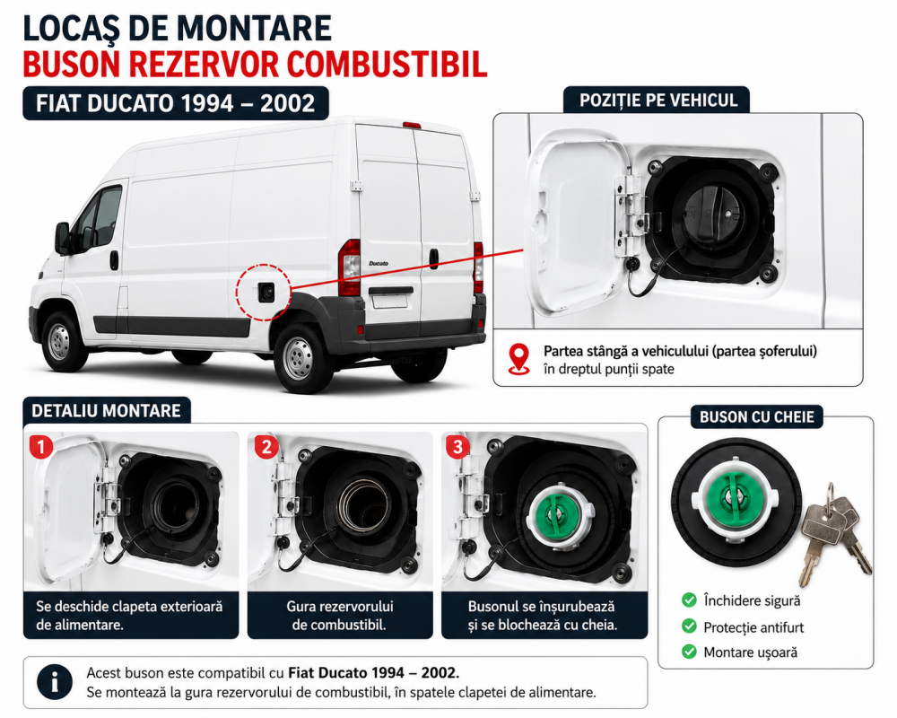 Capac Rezervor Combustibil Negru Cu Cheie Calitate Q — FIAT DUCATO / CITROËN JUMPER / PEUGEOT BOXER (1994–2002) [3]