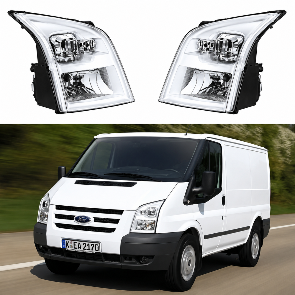 Lampă Frontală Față Stânga H4 Electric Cu Motoras Insert Cromat ECE — FORD TRANSIT V FL V347/V348 (04.2006–08.2013) [3]