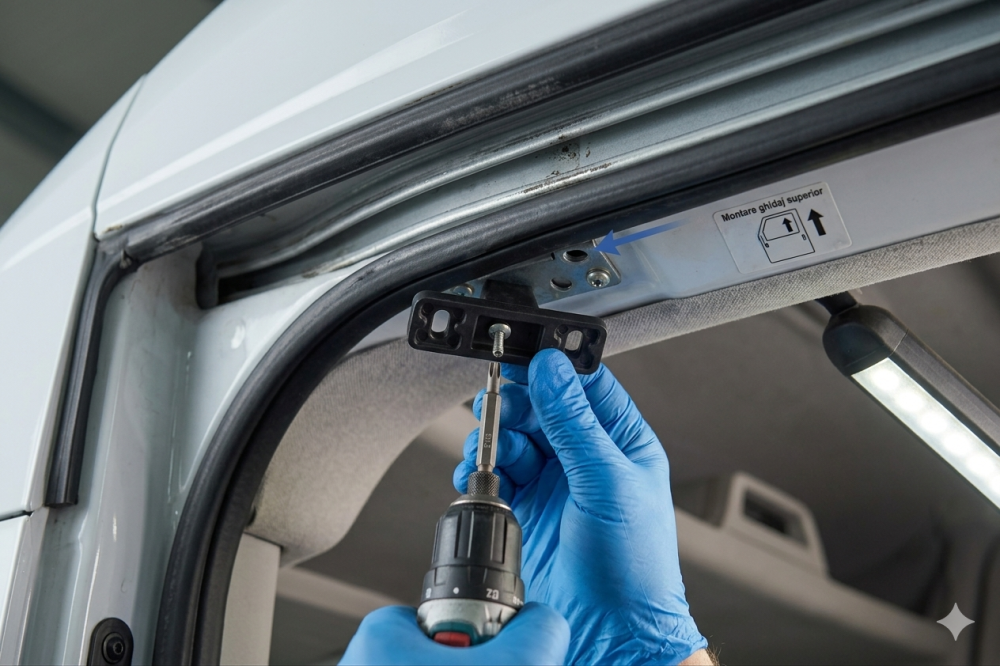Ghidaj Superior Ușă Glisantă / Limitator 90×25mm — FORD TRANSIT V / TRANSIT V FL (2000–2014) | OE 1434784 [2]