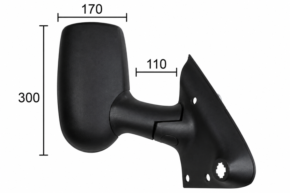 Oglindă Laterală Dreaptă Manual Convexă Braț Scurt — FORD TRANSIT V / TRANSIT V FL (2000–2014) | OE 4461264 [2]