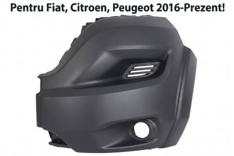 Peugeot Boxer - Colț Bară Față Dreapta Gri Închis Cu Gaură Lampă Ceață Șipci — FIAT DUCATO / CITROËN JUMPER III / PEUGEOT BOXER (2016–Prezent)