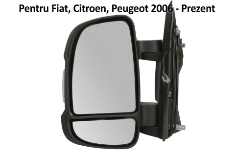 Fiat Ducato - Oglindă Laterală Stânga Manuală Cu Indicator și Senzor Temperatură BLIC — Fiat Ducato / Citroën Jumper II / Peugeot Boxer (04.2006–10.2026)