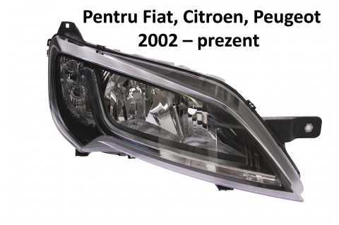 Far Față Dreapta H7/H7/W21 Electric Cu Motor DRL Insert Negru ECE — FIAT DUCATO / CITROËN JUMPER III / PEUGEOT BOXER (2006–Prezent) [0]