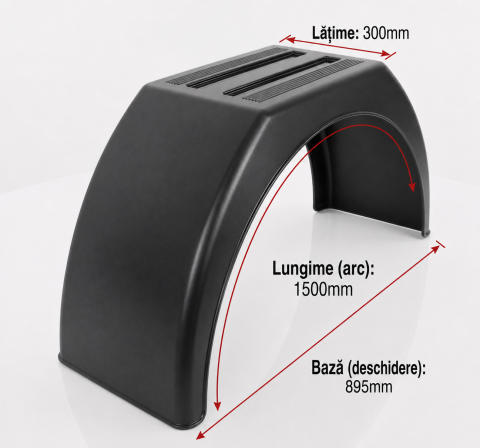 Aripă Semiremorcă Plastic 300×1500mm Bază 895mm Negru | CARGO-MUD-21 [1]