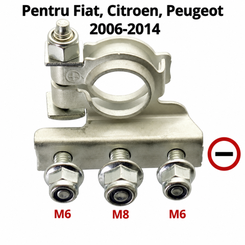 Peugeot Boxer 07.2006 - 06.2014 (Platforma X250) - Bornă Baterie Negativă (−) Metal Zincat — FIAT DUCATO / CITROËN JUMPER III / PEUGEOT BOXER (2006–2014)