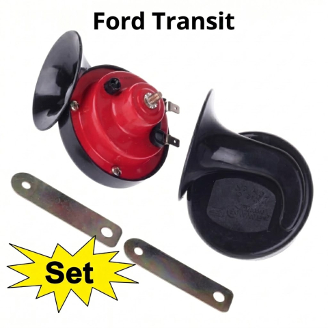 Ford Transit 08.2006 – 04.2014 (Platforma V347/V348) - Claxon Dublu 12V 110dB Set 2 Buc Fără Releu Negru-Roșu - FORD TRANSIT