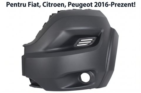 Peugeot Boxer - Colț Bară Față Stânga Gri Închis Cu Gaură Lampă Ceață Șipci — FIAT DUCATO / CITROËN JUMPER III / PEUGEOT BOXER (2016–Prezent)