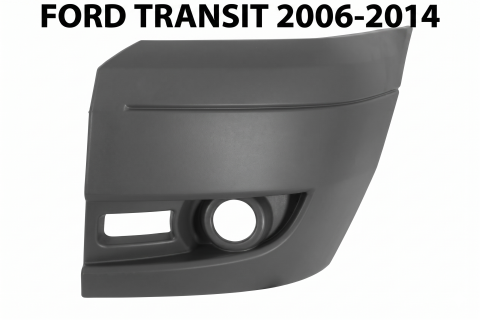 Ford Transit 08.2006 – 04.2014 (Platforma V347/V348) - Colț Bară Față Stânga Gri Cu Găuri Ceață TÜV — FORD TRANSIT V FL (2006–2013)