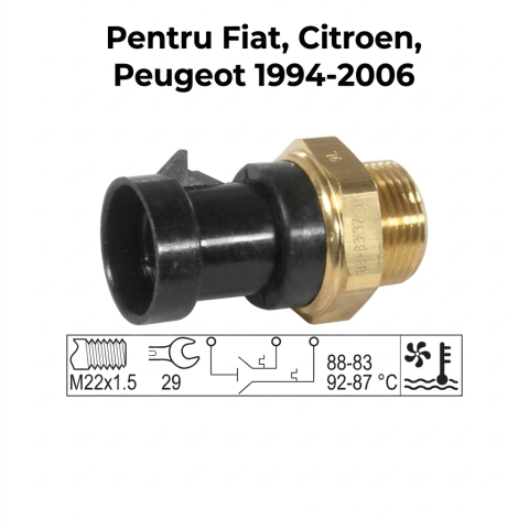 Comutator Temperatură Ventilator Radiator M22×1,5 88–92°C — FIAT DUCATO / CITROËN JUMPER I-II (1994–2006) [0]