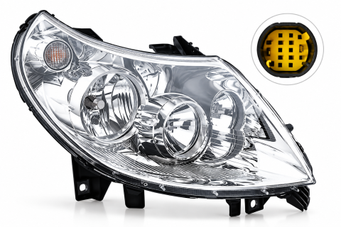 Citroën Jumper - Far Față Dreapta H7/H1 Motor Electric LWR Transparent ECE — CITROËN JUMPER III / FIAT DUCATO / PEUGEOT BOXER (2006–2010) | OE 1340663080