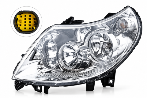 Citroën Jumper - Far Față Stânga H7/H1 Motor Electric LWR Transparent ECE — CITROËN JUMPER III / FIAT DUCATO / PEUGEOT BOXER (2006–2010) | OE 1340664080