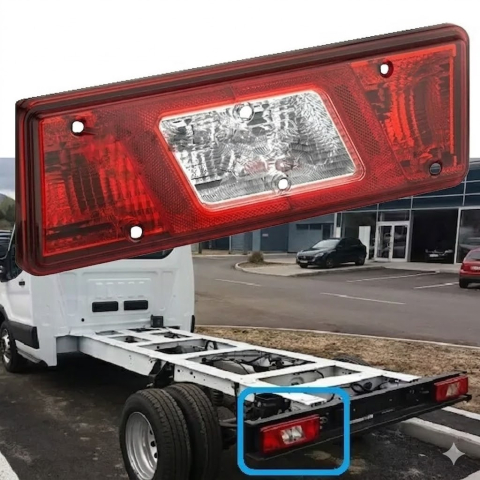 Dispersor Lampă Spate Dr/St Roșu/Alb Șasiu — FORD TRANSIT IV · V · V FL (1994–2014) [1]