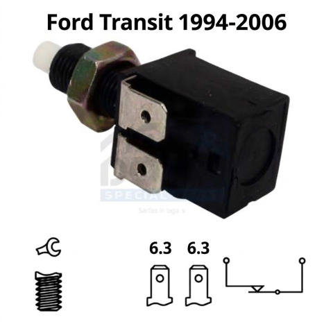 Ford Transit 08.2000 – 07.2006 (Platforma V184/V185) - Întrerupător Lumini Frână 2 Pini 12V — FORD TRANSIT IV · IV FL · IV FL II (1994–2006)