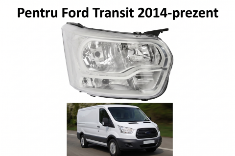 Ford Transit - Lampă Frontală Față Dreapta H7/H15 Electric Cu Motoras DRL Insert Cromat ECE — FORD TRANSIT VI V363 (08.2013–08.2018)