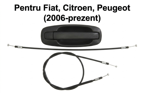 Fiat Ducato 06.2006 - 05.2014 (Platforma X250) - Mâner Ușă Spate cu Cabluri - CITROEN JUMPER ; FIAT DUCATO; PEUGEOT BOXER(2006-2019)