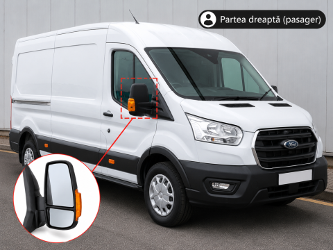 Oglindă Laterală Dreaptă Electric Convexă Încălzire Braț Scurt Cu Indicator — FORD TRANSIT VI V363 (2014–2018) | OE 1871712 [3]