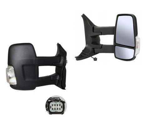 Ford Transit 05.2014 – Prezent (Platforma V363) - Oglindă Laterală Dr Manual Convexă Braț Lung Cu Indicator — FORD TRANSIT VI V363 (2014–Prezent)