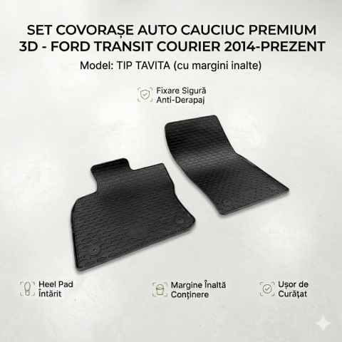 Ford Transit 05.2014 – Prezent (Platforma V363) - Set 2 Covorașe Cauciuc Antialunecare — FORD TRANSIT CONNECT (2022–Prezent)