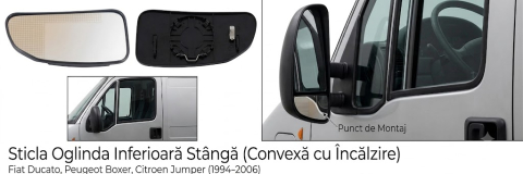 Sticlă Oglindă Laterală Stânga — FIAT DUCATO / CITROËN JUMPER / PEUGEOT BOXER (1994–2006) | OE 8151ER [2]