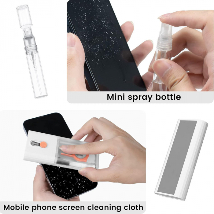 10 in 1 Cleaner Kit (LMTS) - Tools for Screen, Keyboard, Earbuds, PC Monitor - White [2]