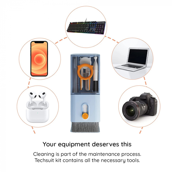 10 in 1 Cleaner Kit (LMTS) - Tools for Screen, Keyboard, Earbuds, PC Monitor - White [1]