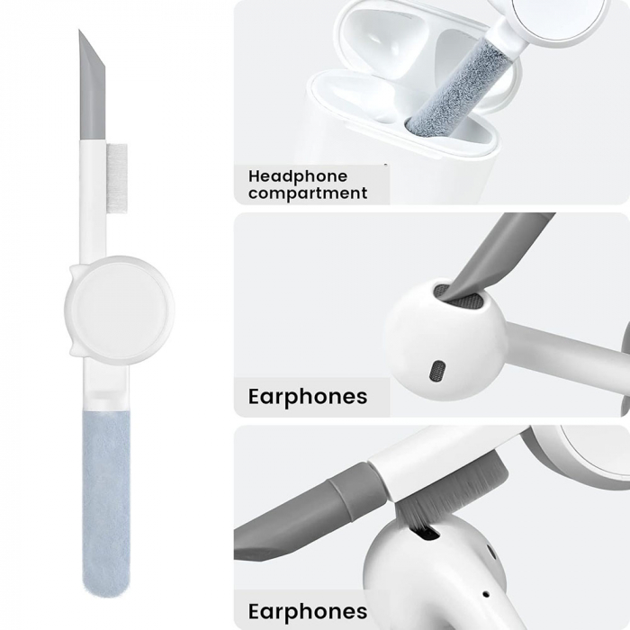 10 in 1 Cleaner Kit (LMTS) - Tools for Screen, Keyboard, Earbuds, PC Monitor - White [4]