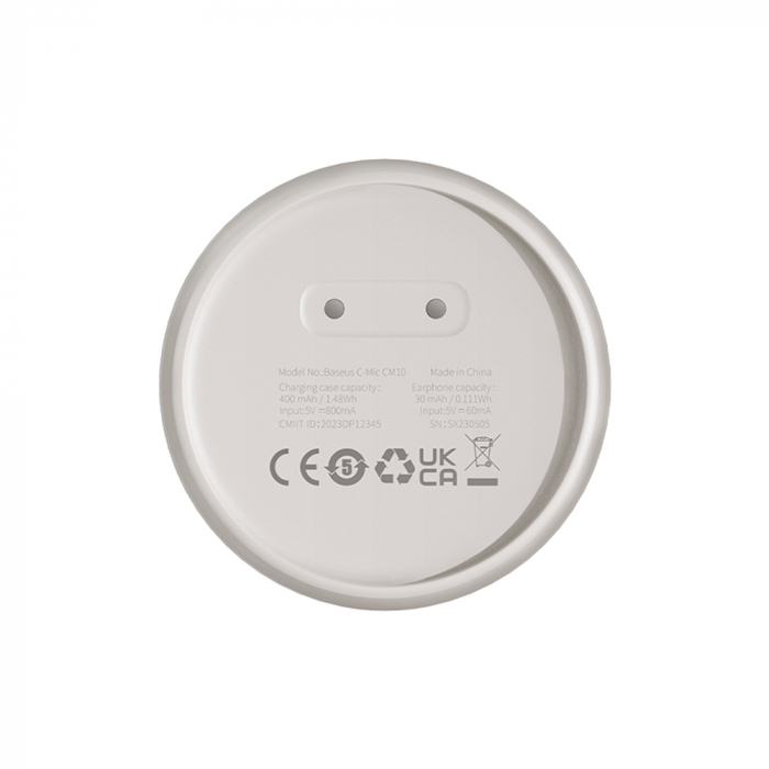 Baseus - Bluetooth Headset CM10 (A00054700211-00) - for Car with Dual-Mic Noise Cancellation, Bluetooth - White [3]