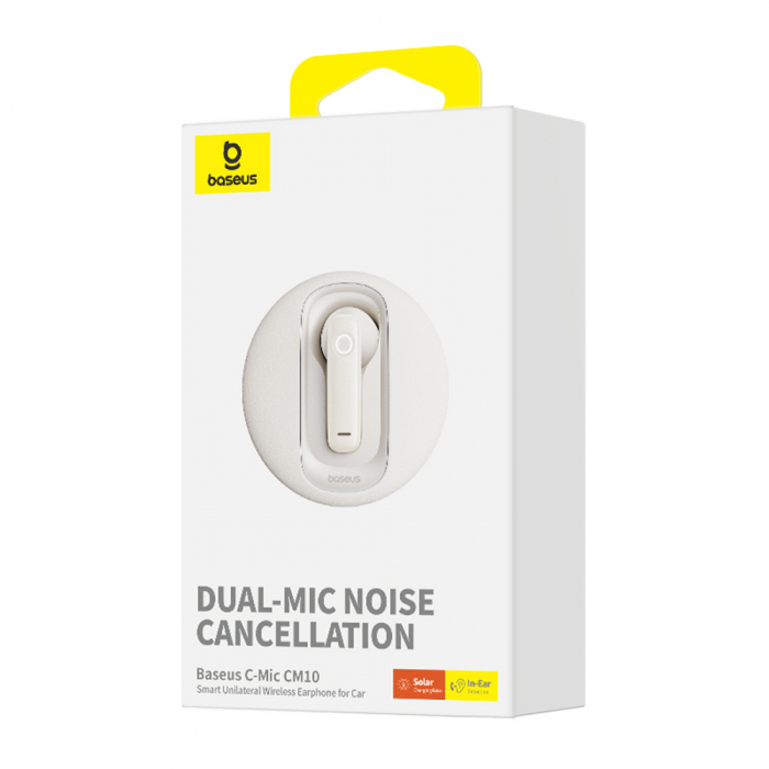 Baseus - Bluetooth Headset CM10 (A00054700211-00) - for Car with Dual-Mic Noise Cancellation, Bluetooth - White [4]