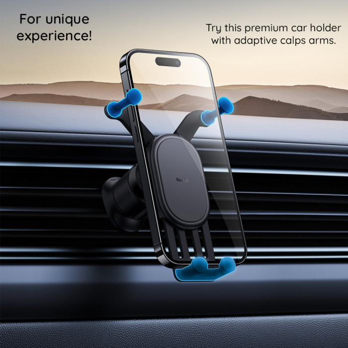 Baseus - Car Holder (SUWX000001) - Stable Gravitational, for Air Vent - Black [7]